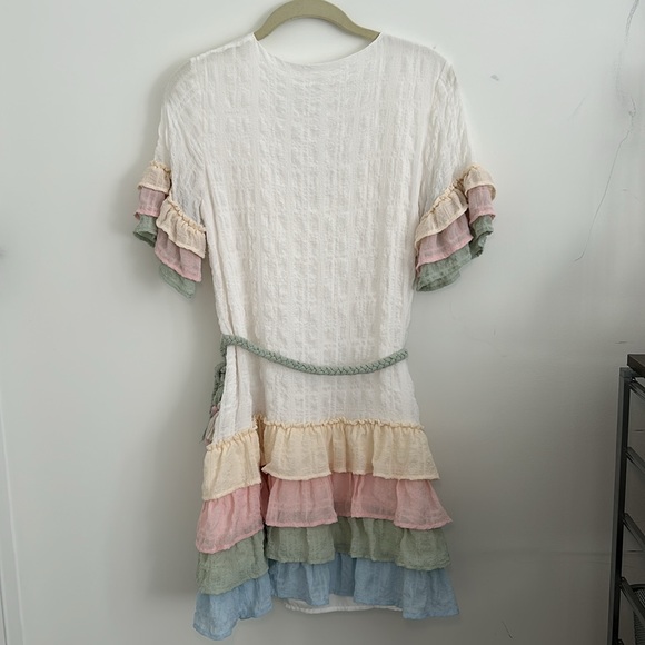Storia Color Block Ruffled Dress Size M - Picture 3 of 12